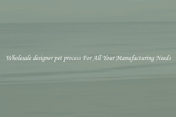 Wholesale designer pet process For All Your Manufacturing Needs