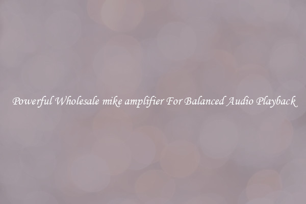 Powerful Wholesale mike amplifier For Balanced Audio Playback