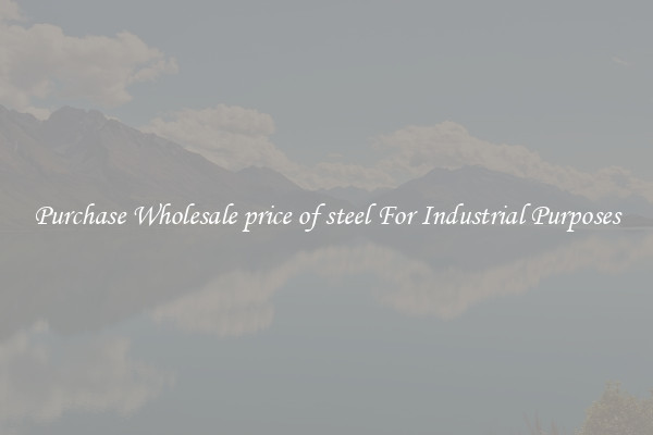 Purchase Wholesale price of steel For Industrial Purposes
