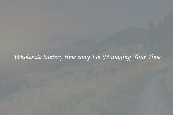 Wholesale battery time sony For Managing Your Time