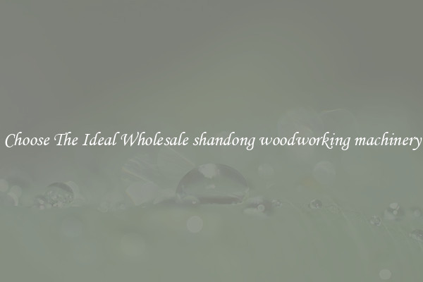 Choose The Ideal Wholesale shandong woodworking machinery