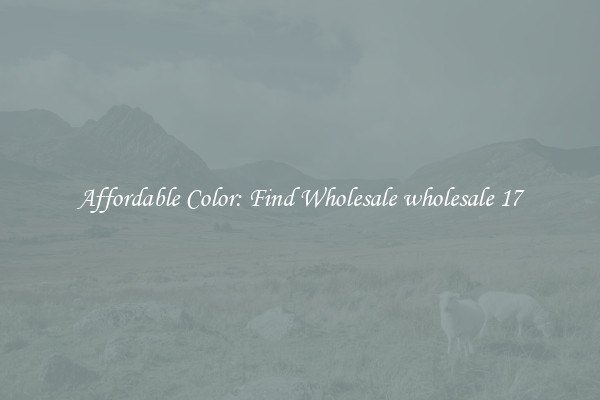 Affordable Color: Find Wholesale wholesale 17