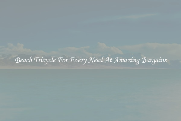 Beach Tricycle For Every Need At Amazing Bargains